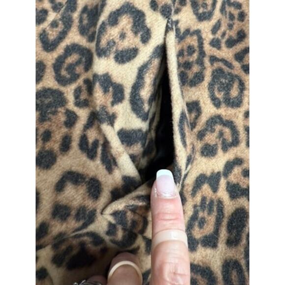"LOUBEN" Women's Wool & Cashmere Blend Cheetah Print  Coat SZ 12 Mob Wife READ!! - Picture 14 of 15